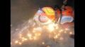 Flint grinder saw sparks Image