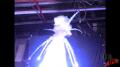 Blue Gerbs Dish Suspended Slow Mo Image