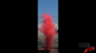 Red Powder Air Mortar Test - High Speed Image