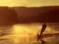 Susan Skiing at Dawn Image